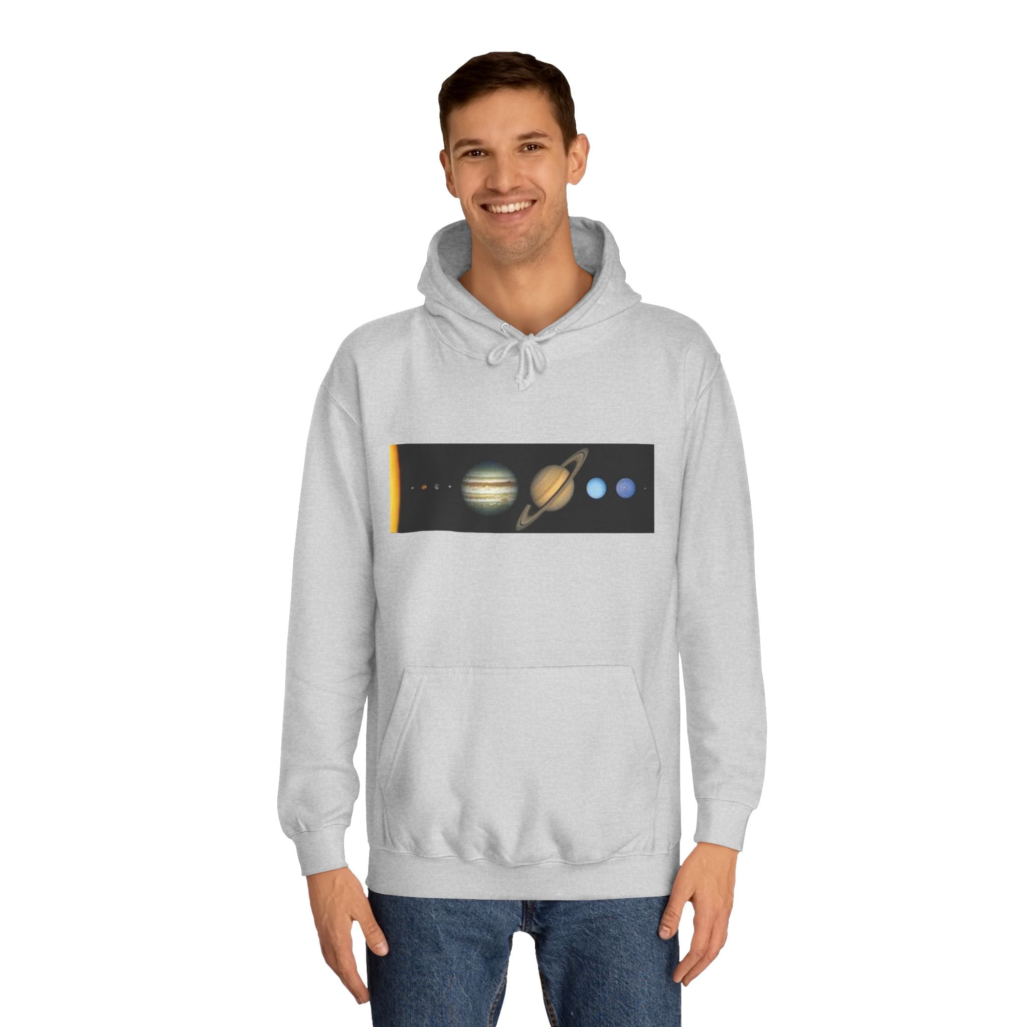 Solar System Planets Hoodie | Saturn Jupiter Earth Mars Nebula Design
