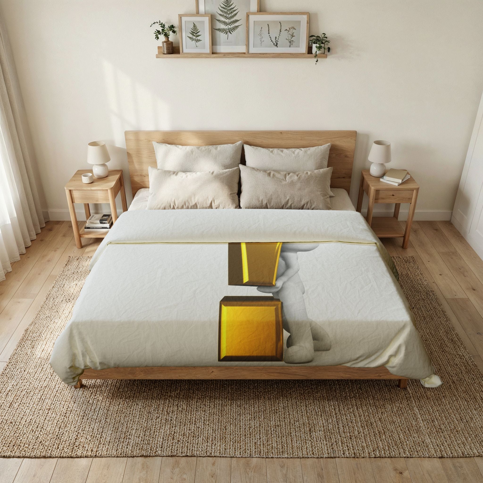 3D Exclamation Mark Duvet Cover | Minimalist Symbol Bedding