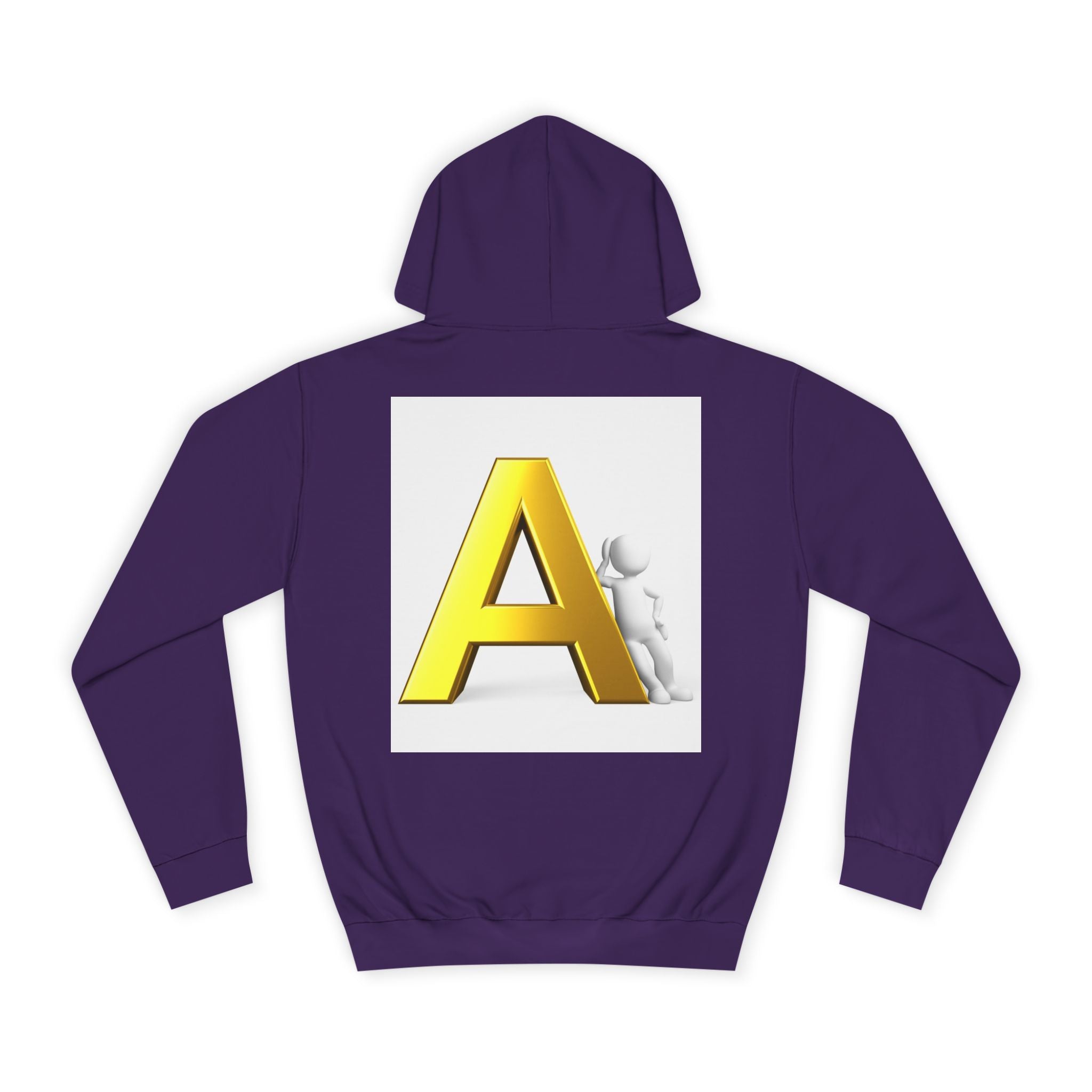Gold 3D Letter A Hoodie | Monogram Initial A sweatshirt
