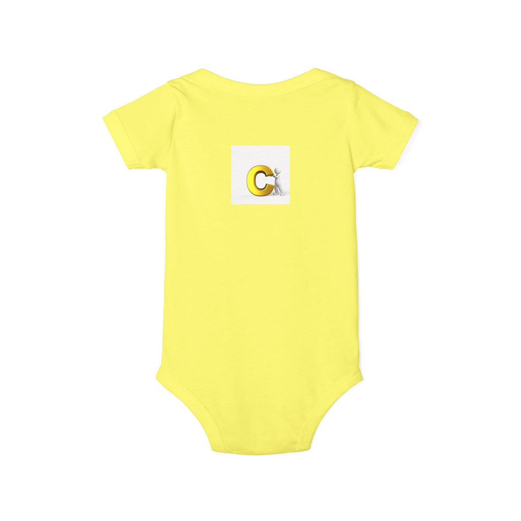Letter C Chick Infant Onesie | Baby Monogram Initial Bodysuit