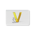 Gold Letter V with 3D Figure Baby Fitted Crib Sheet