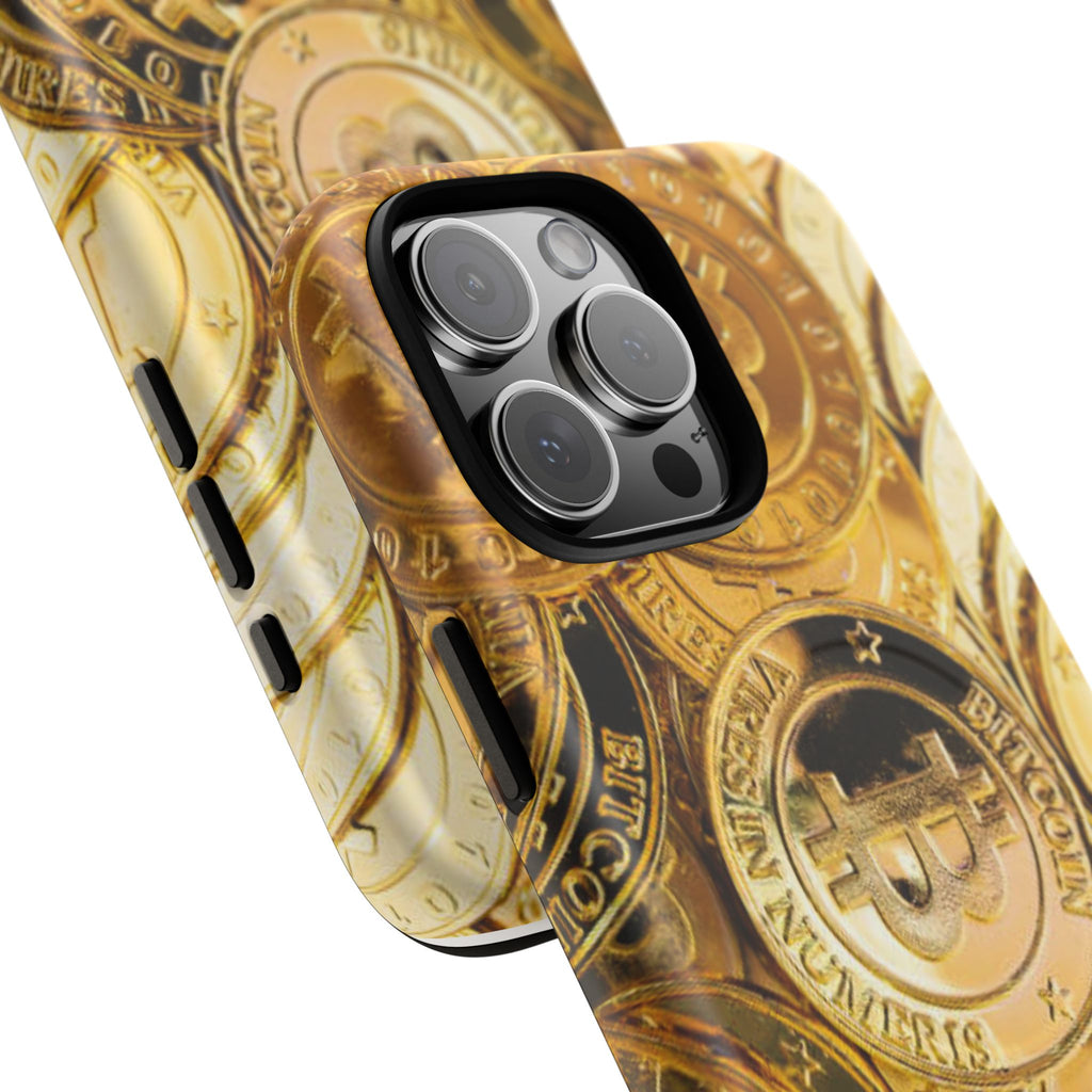 Gold Bitcoin Coins Phone Case | Tough Magnetic Case