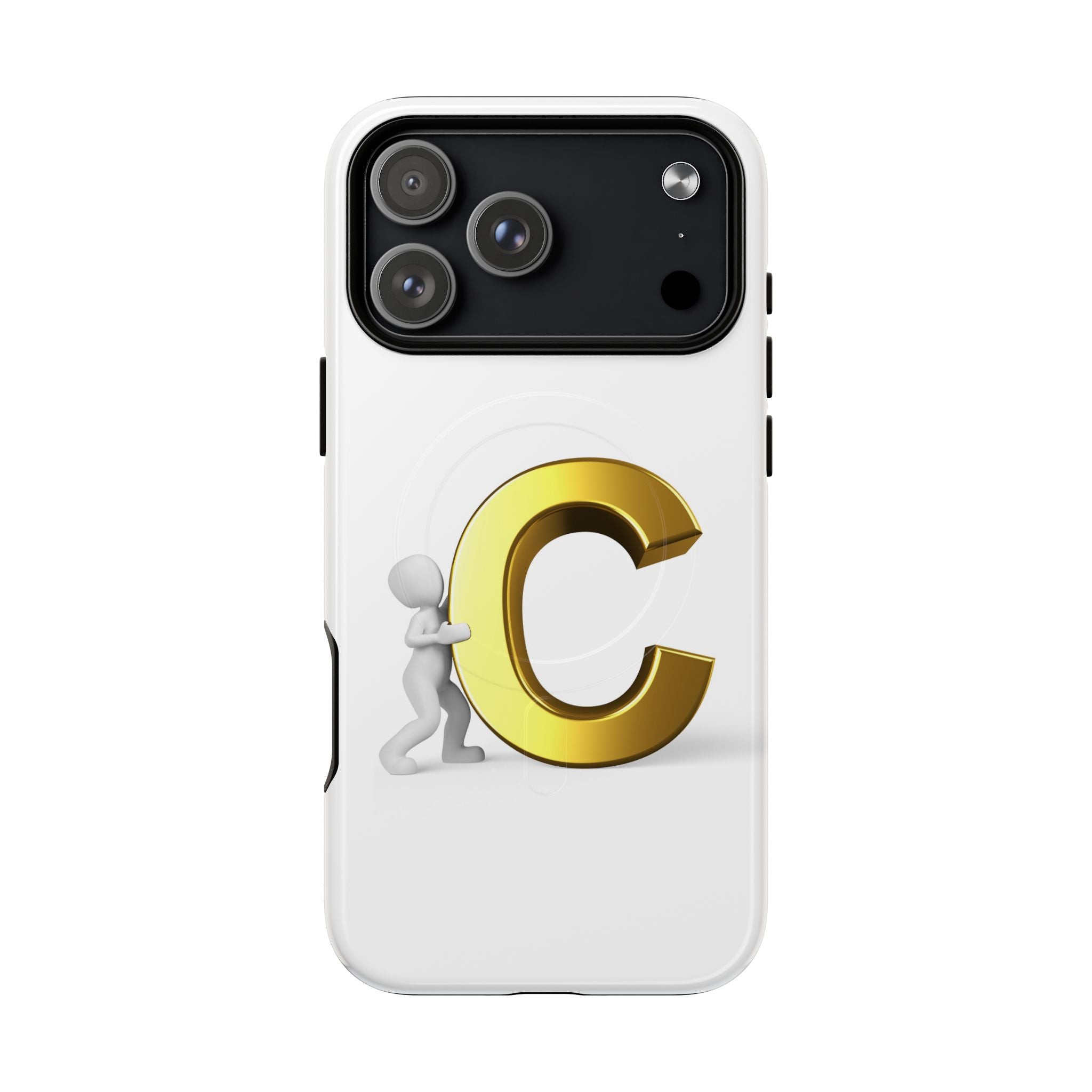 Coque de téléphone Monogramme Lettre C Or | Coque magnétique résistante