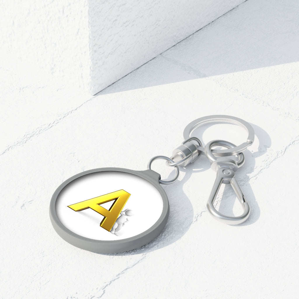 Gold Letter A Keyring Tag | Initial Monogram Keychain, Personalized Keyring