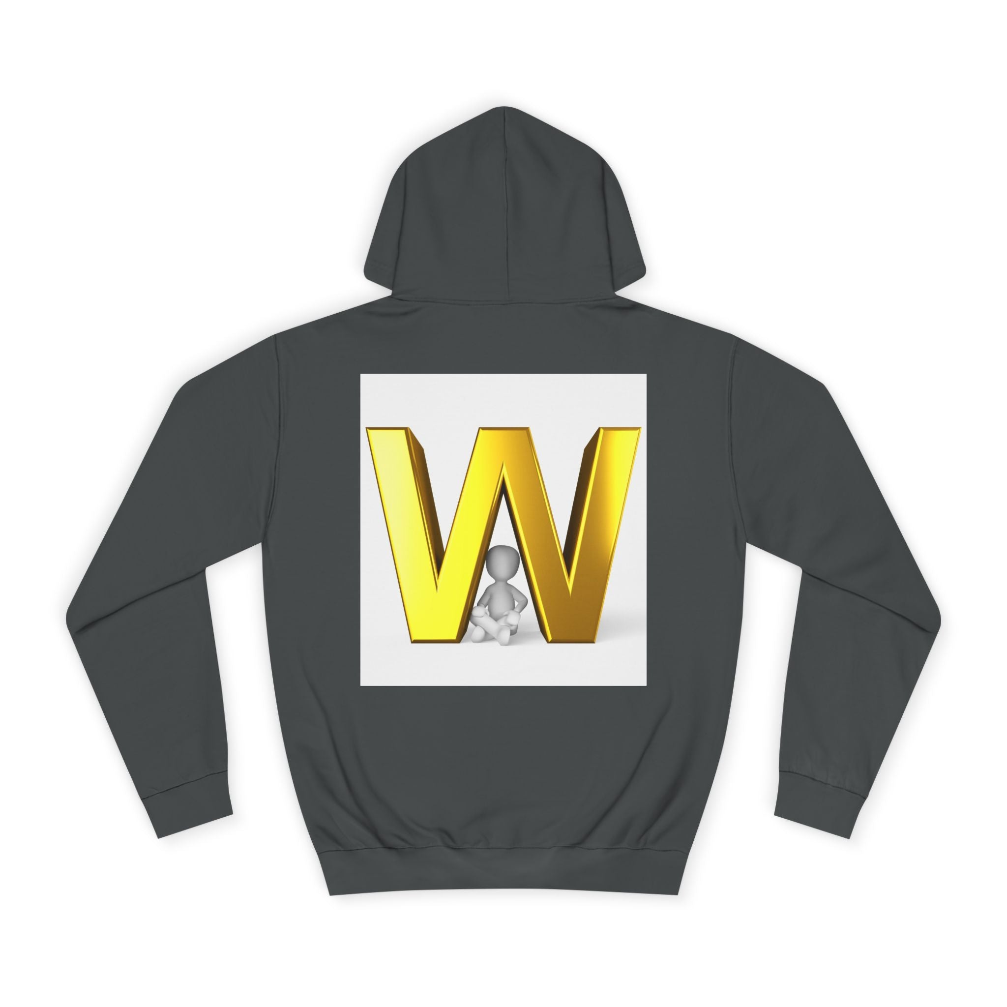 Gold 3D Letter W Hoodie | Monogram Initial Sweatshirt