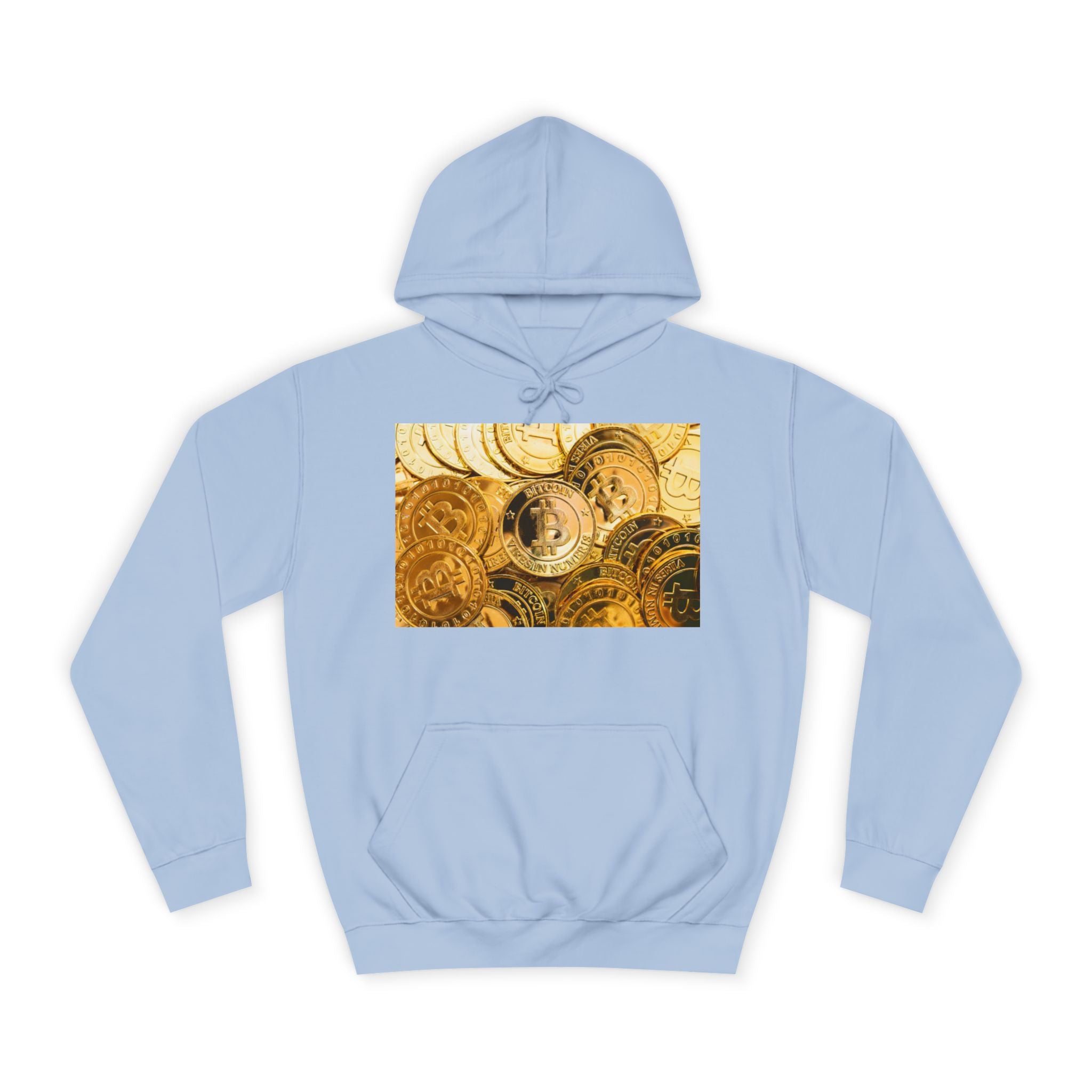 Golden Bitcoin Coins Hoodie | Crypto Cryptocurrency Crypto Art, Digital Currency Apparel