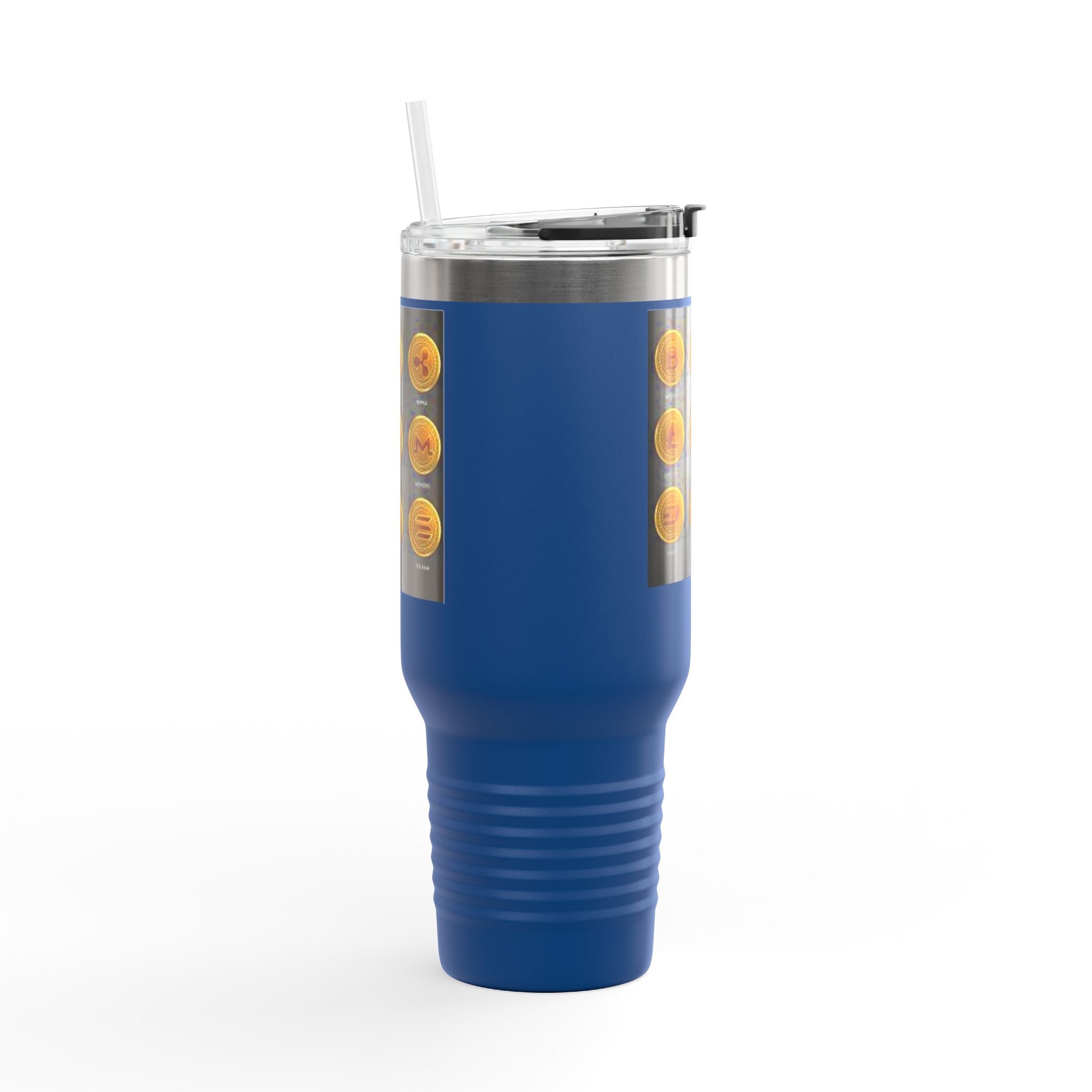 Mug de voyage isotherme 40 oz avec icônes de crypto-monnaies | Gobelet isotherme