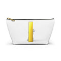 3D Stick Figure Holding Gold Letter i Accessory Pouch | T-Bottom Cosmetic Bag