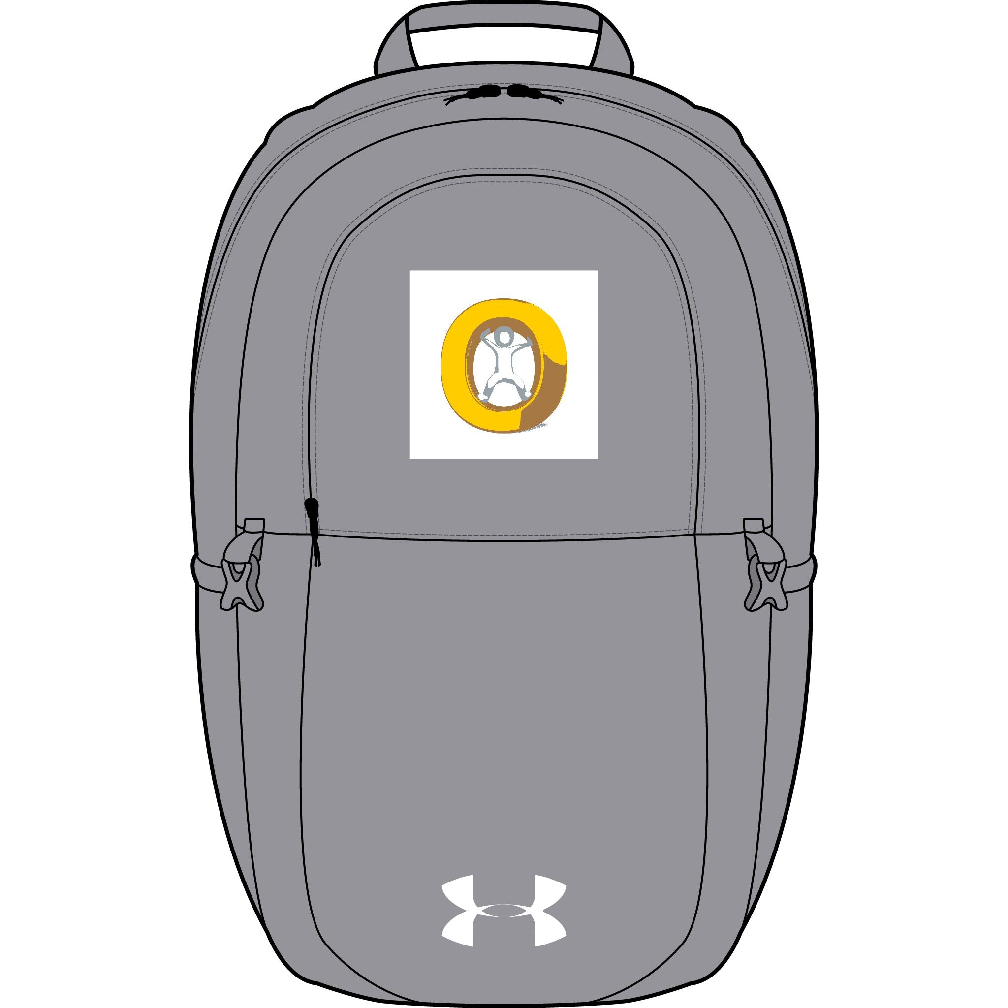 Goldfarbener Buchstabe O Aufnäher Rucksack | Bestickter Sportrucksack