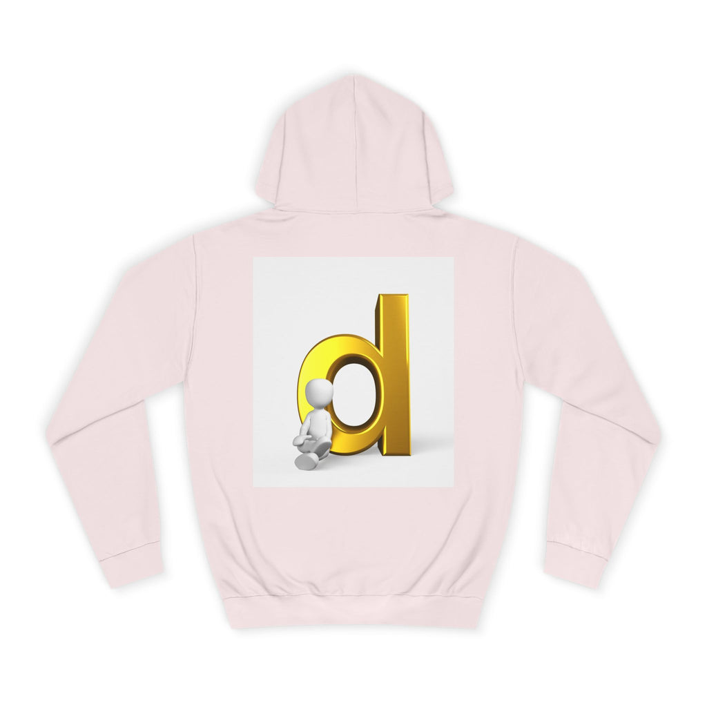 3D Gold Letter D Hoodie | Minimal Monogram Initial Sweatshirt