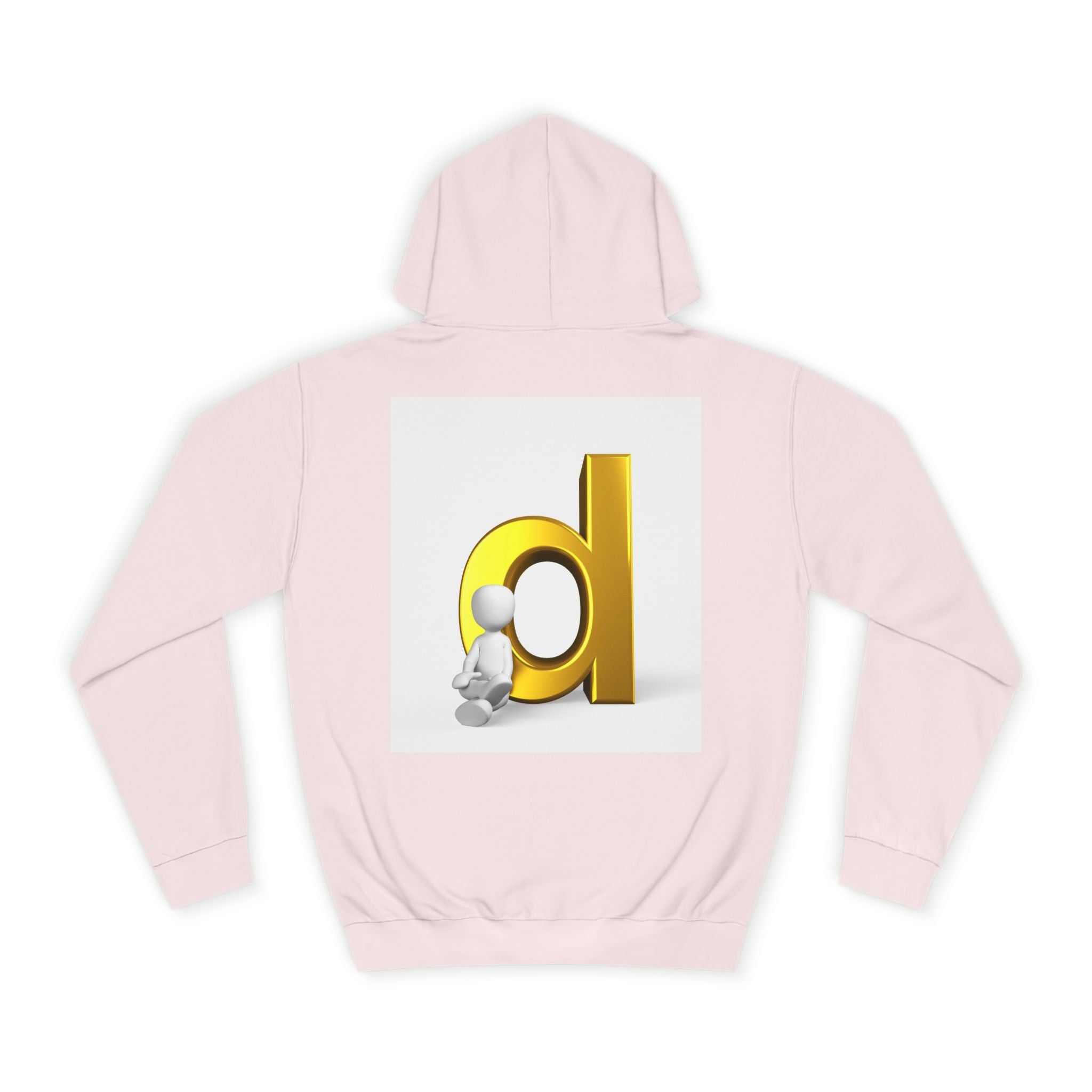 3D Gold Letter D Hoodie | Minimal Monogram Initial Sweatshirt