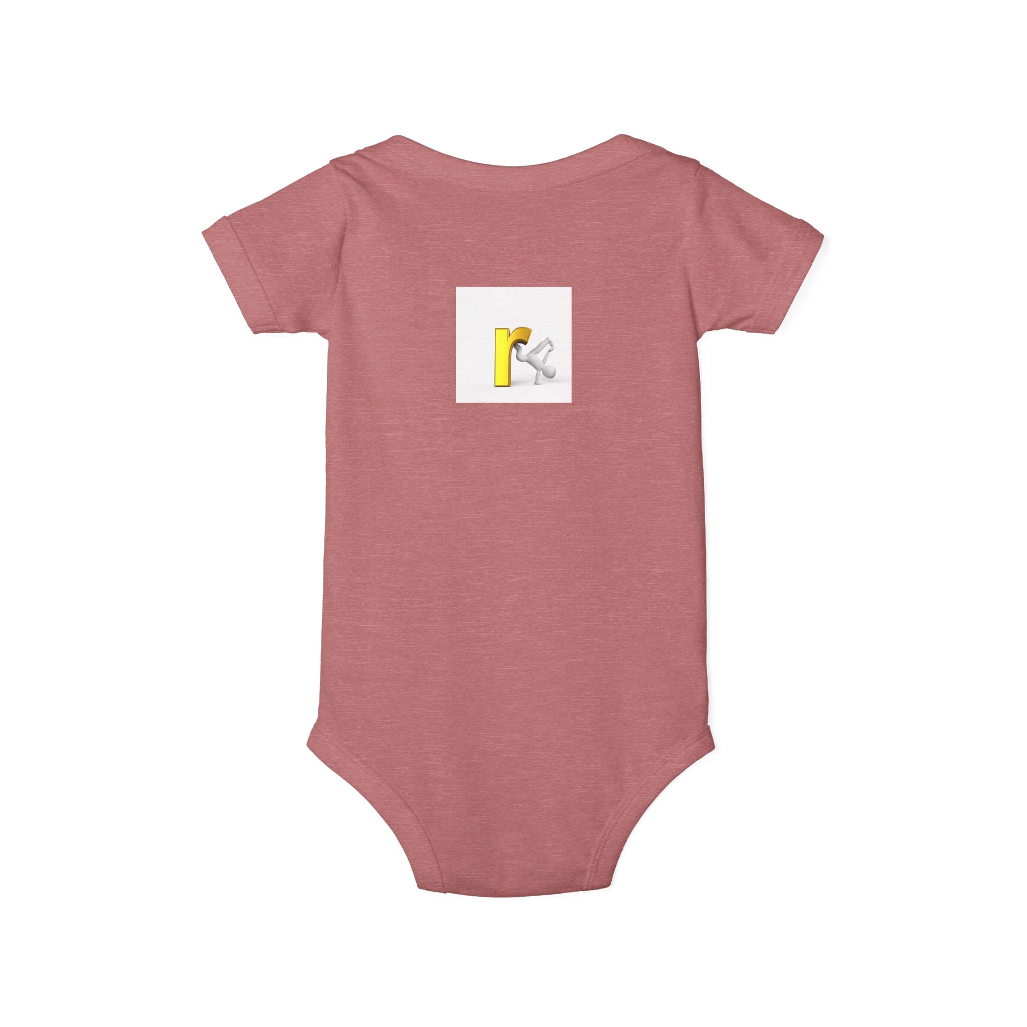 Yellow Letter R Monogram Baby Onesie | Infant Jersey One Piece
