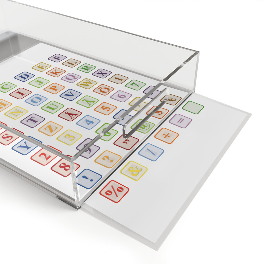 Alphabet Blocks Pattern Acrylic Serving Tray | Pastel Letter Icons