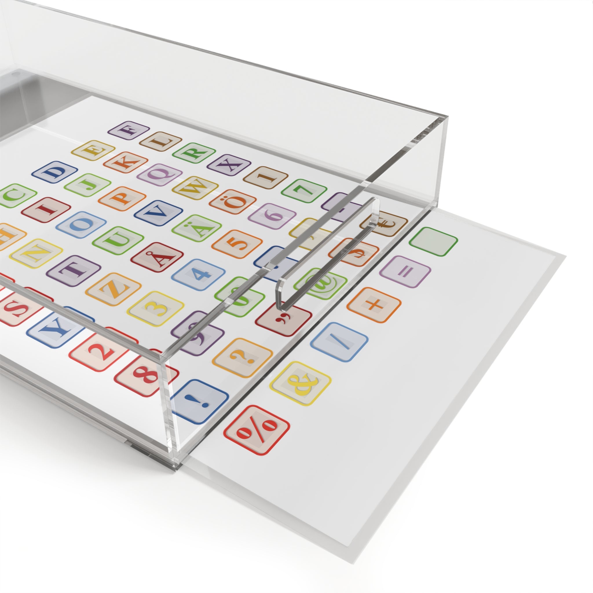 Alphabet Blocks Pattern Acrylic Serving Tray | Pastel Letter Icons