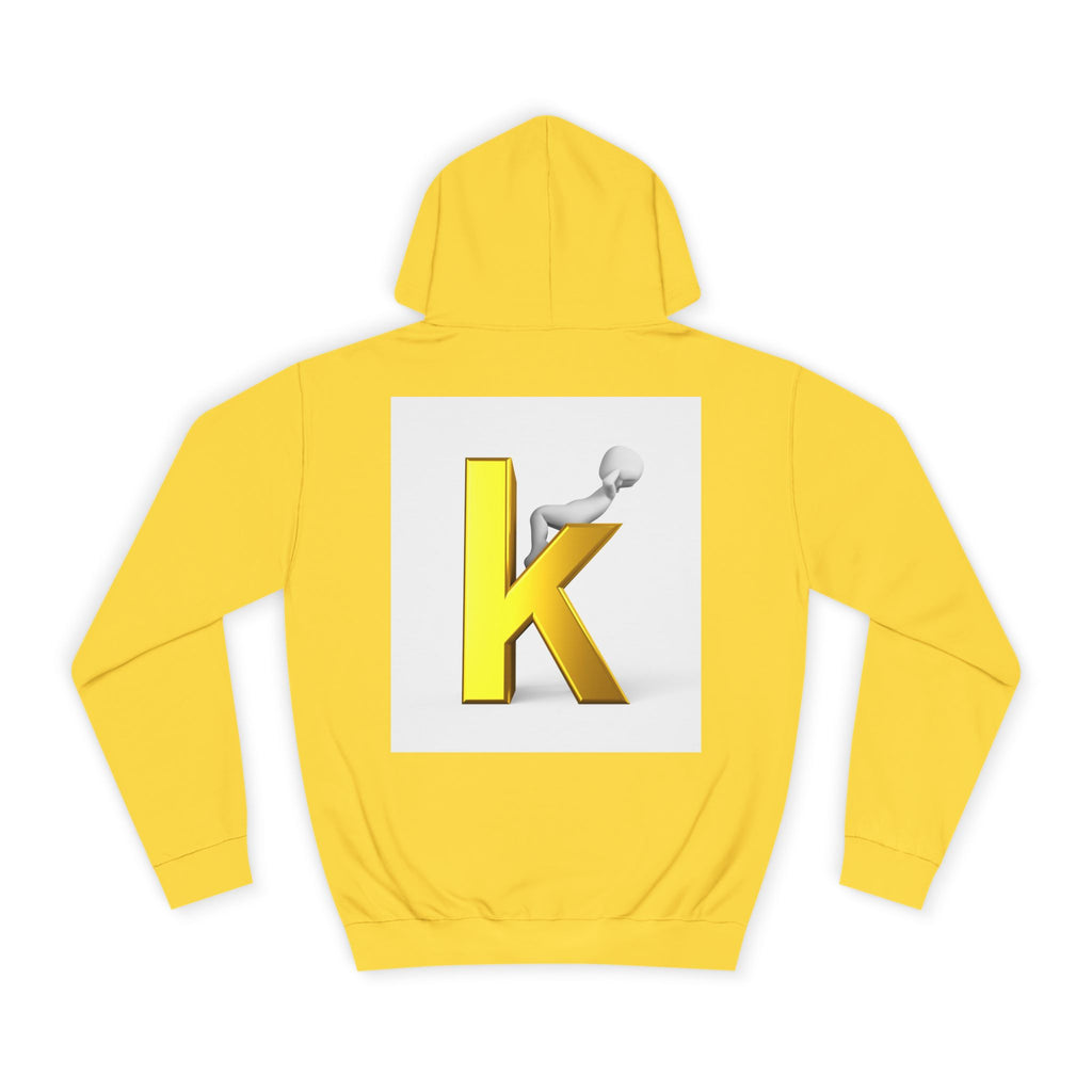 Gold 3D Letter K Hoodie | Monogram Initial K Sweatshirt