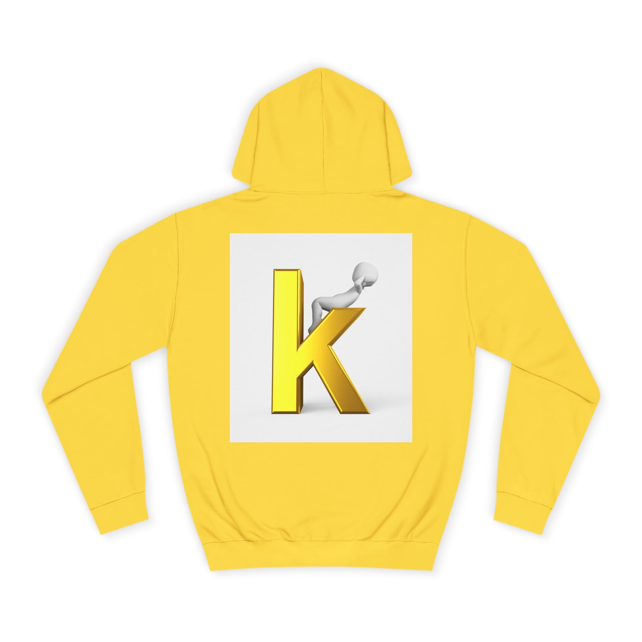 Gold 3D Letter K Hoodie | Monogram Initial K Sweatshirt