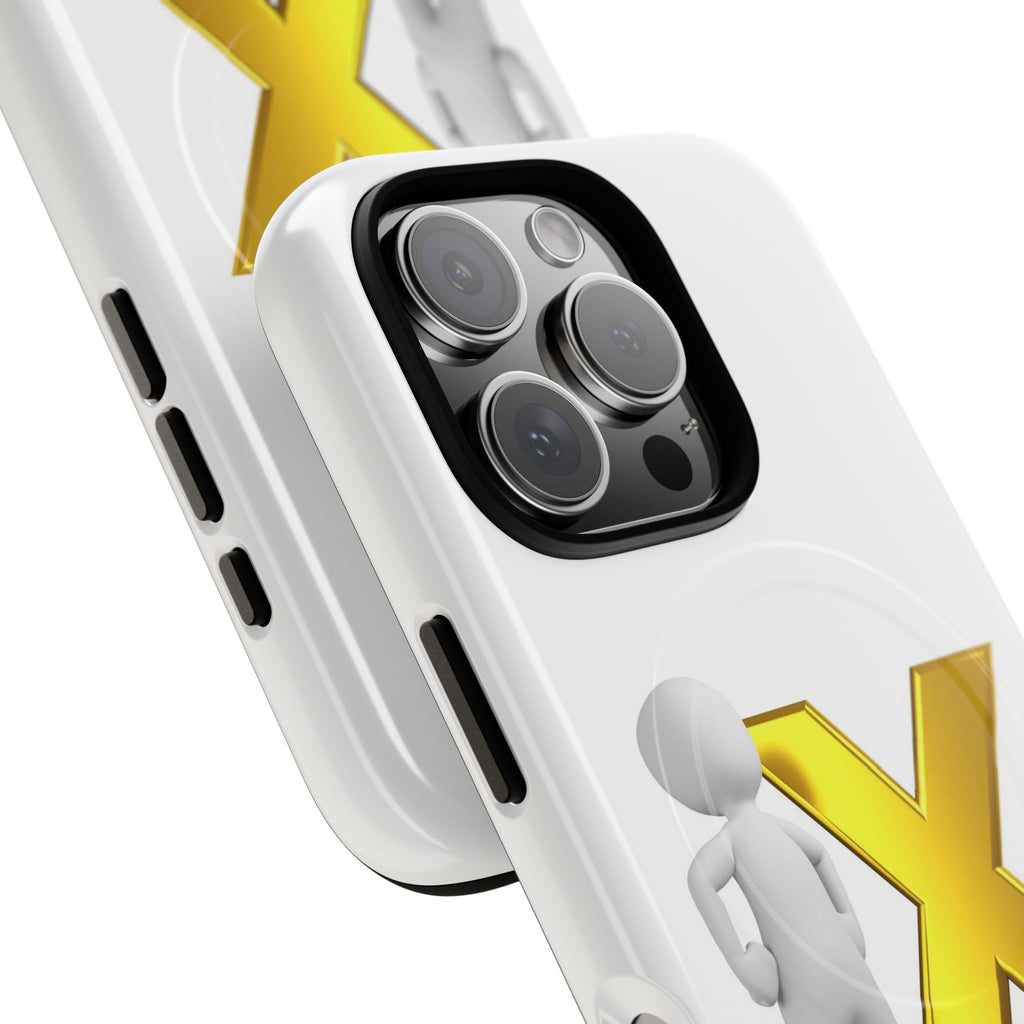 Gold X with 3D Figure iPhone Case | Tough Magnetic Case