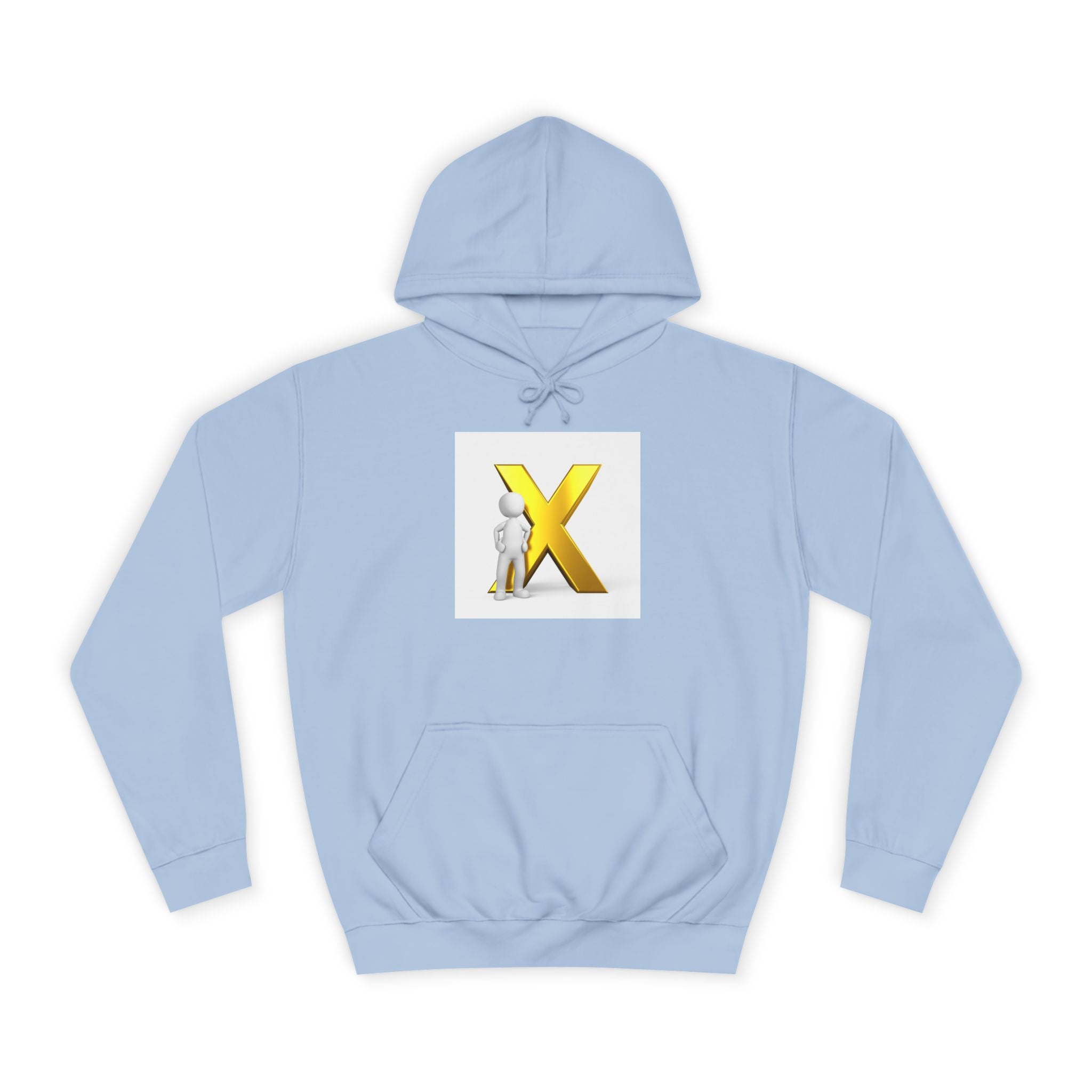 Sweat à capuche graphique lettre X dorée | Sweat à capuche Initial X avec figurine 3D