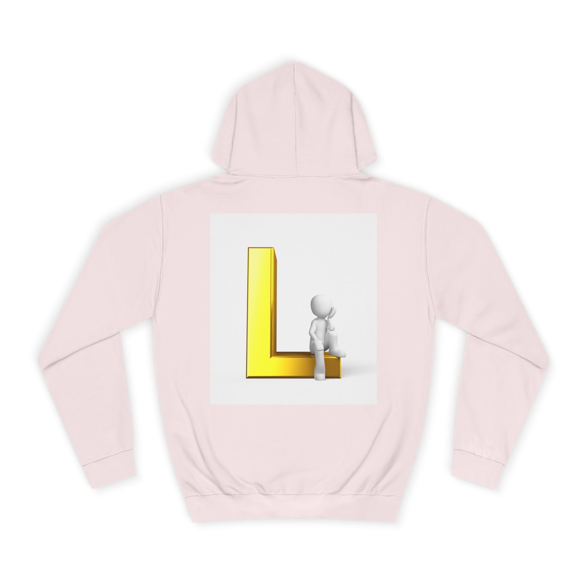 3D Letter L with Figure Hoodie | Initial L Sweatshirt
