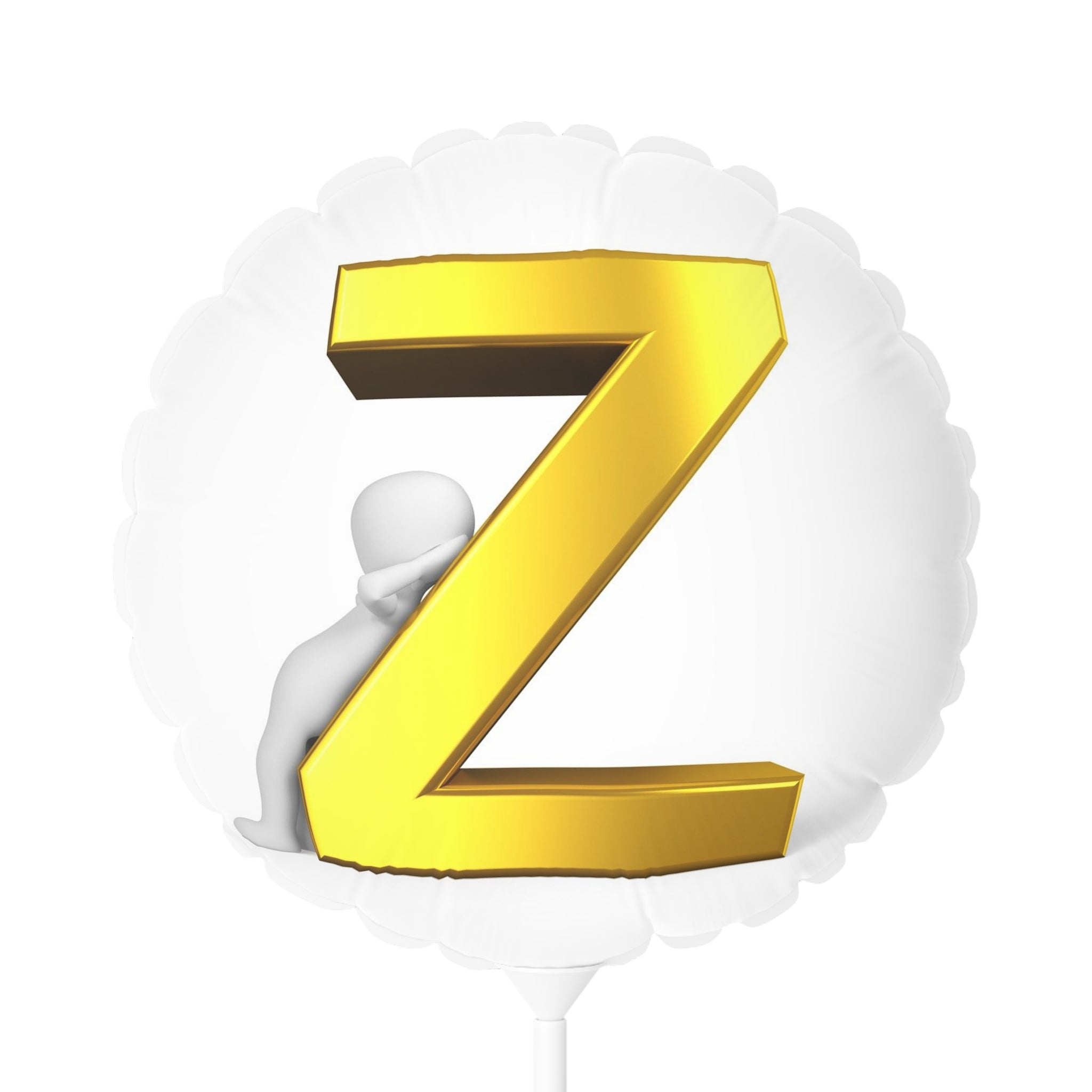 Gold 3D Letter Z Balloon 11" Round Foil