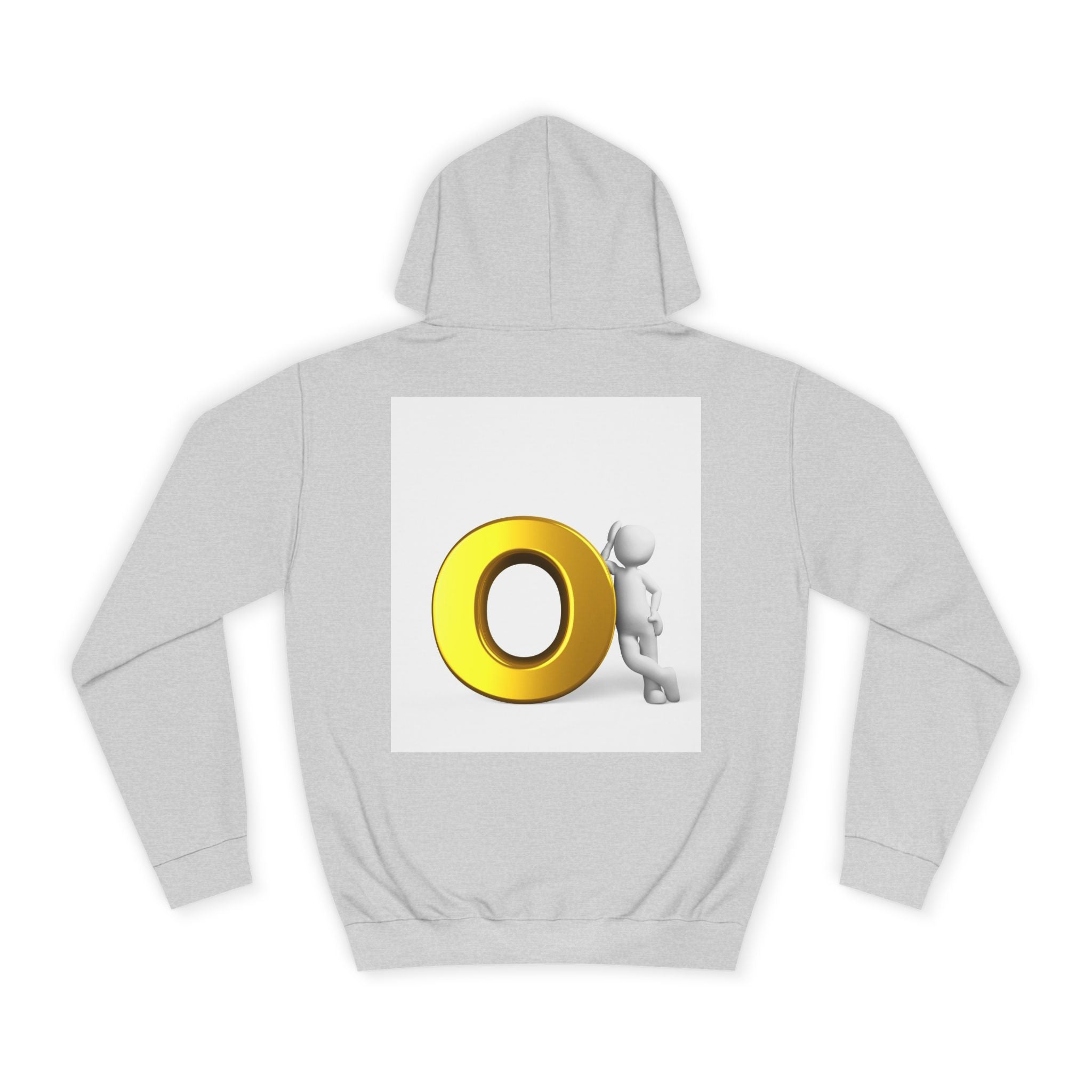 Gold O Letter with 3D Figure Hoodie | Monogram O Sweatshirt