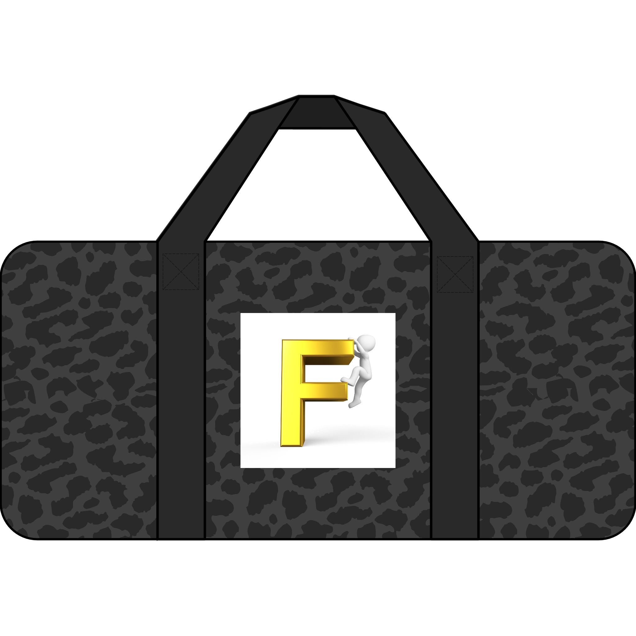 Yellow 3D F Letter Logo Tripper Duffel Bag | Checker or Camo Strap Options