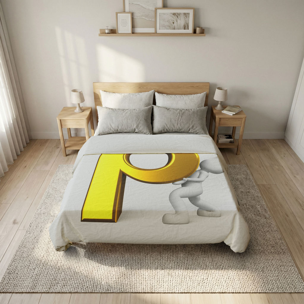 3D Letter P duvet cover