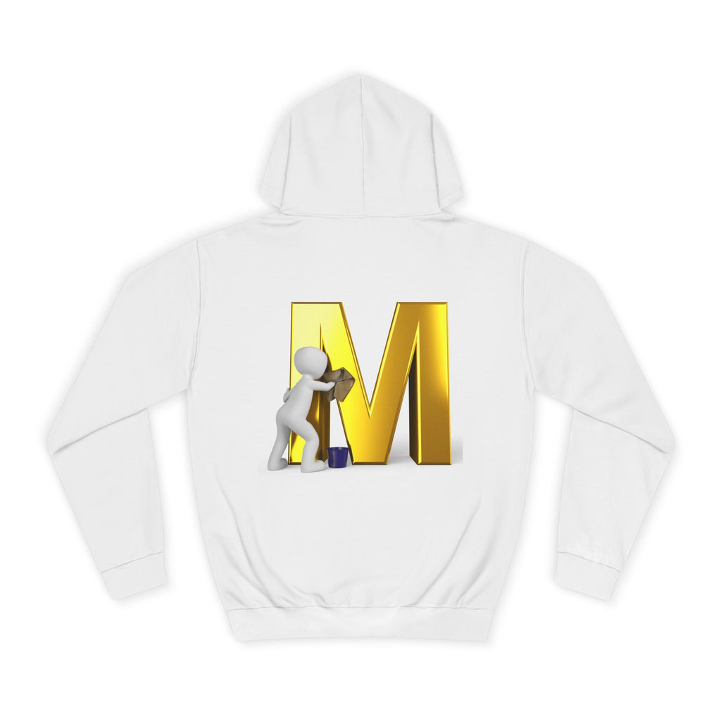 Gold Letter M with Figure Hoodie | Monogram Initial M Sweatshirt