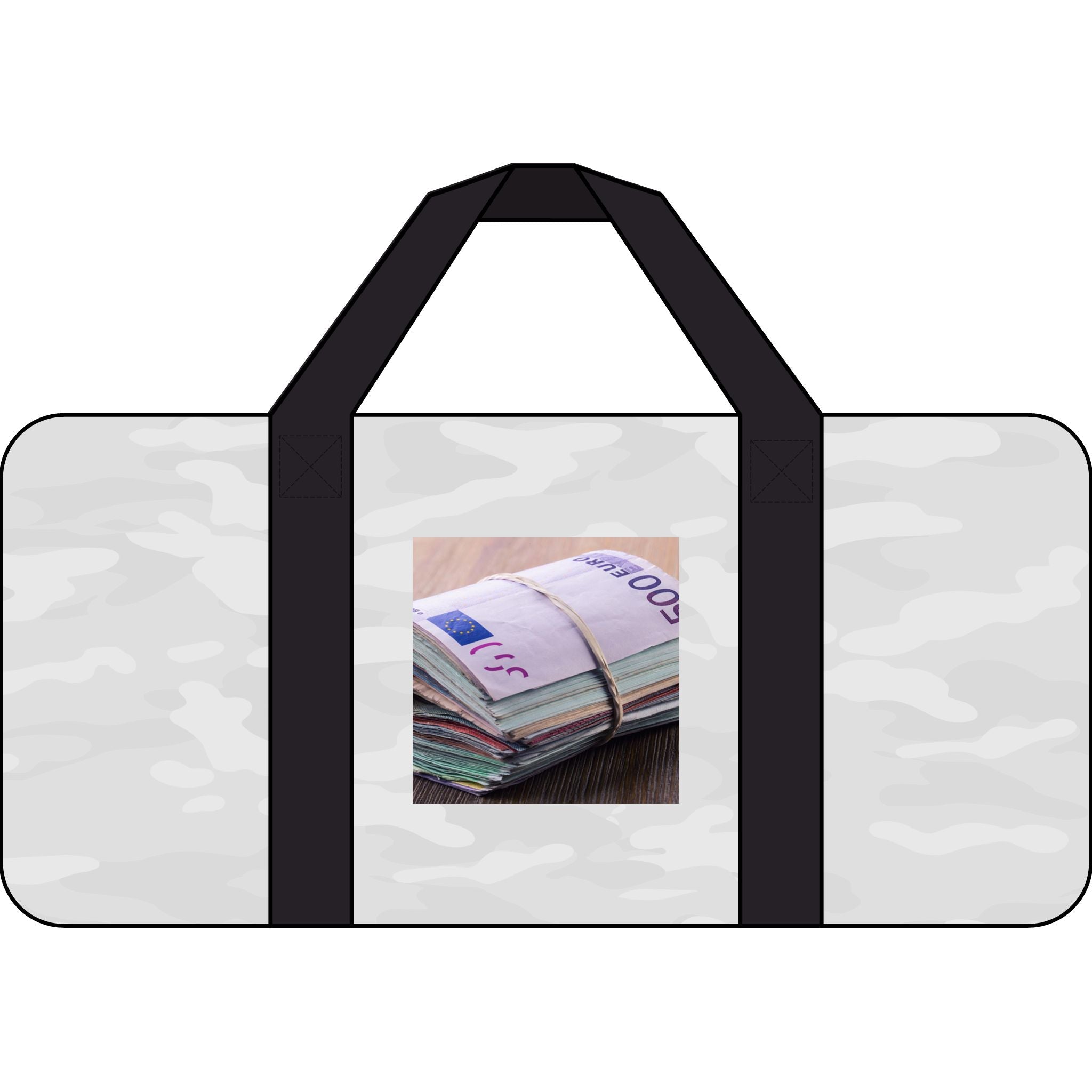 Stack of Euros Duffel Bag | Money Print Travel Overnight Gym Bag