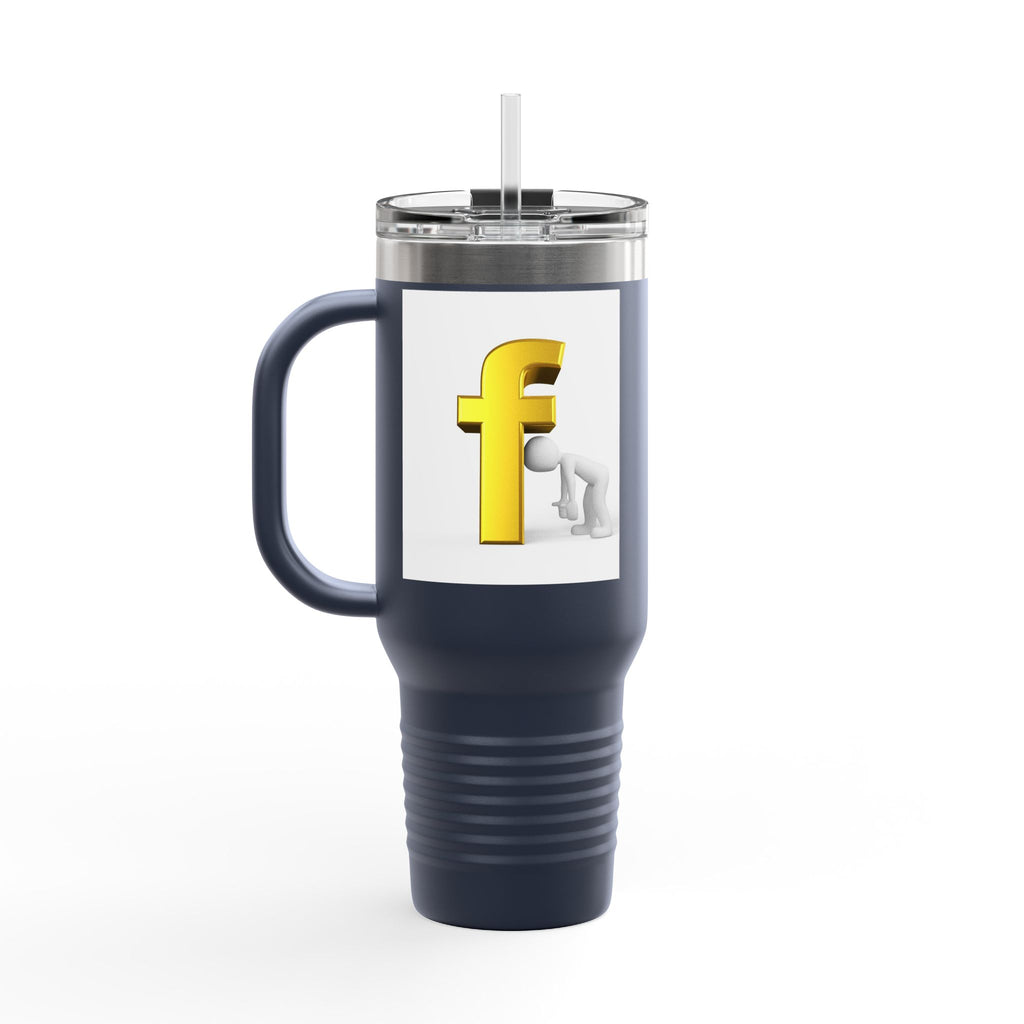 3D Letter F Graphic Travel Mug | 40oz Insulated Tumbler