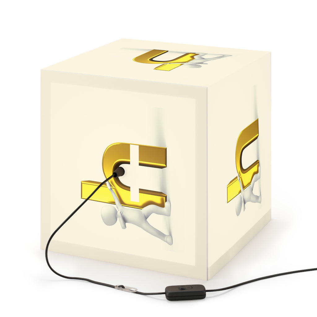 3D Figure Hugging Gold Letter H Light Cube Lamp | Kids Room Nightlight