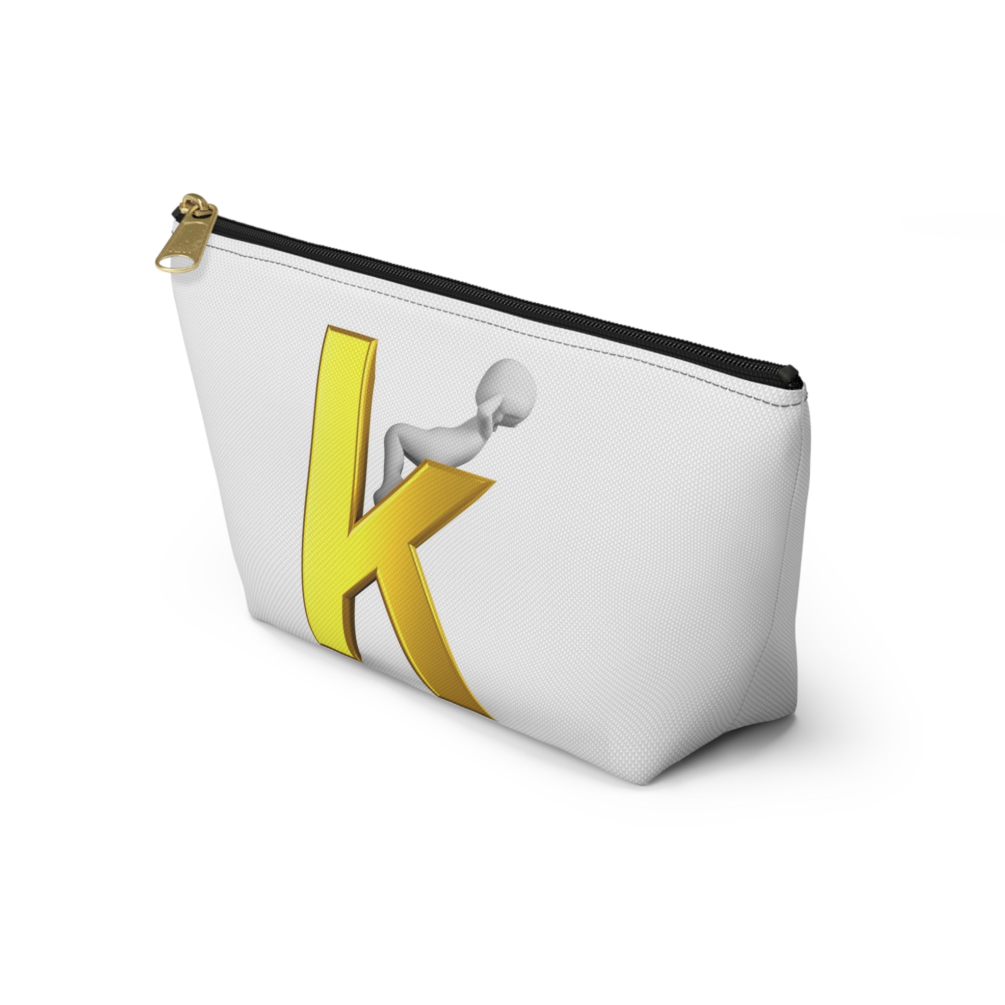 Gold Letter K with Figure Accessory Pouch