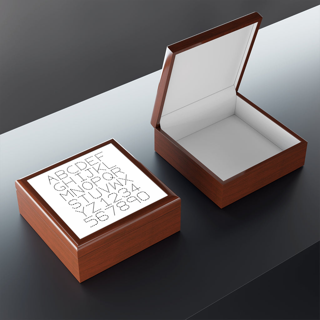 Dot Alphabet Monogram Jewelry Box | Modern Letter Grid Design