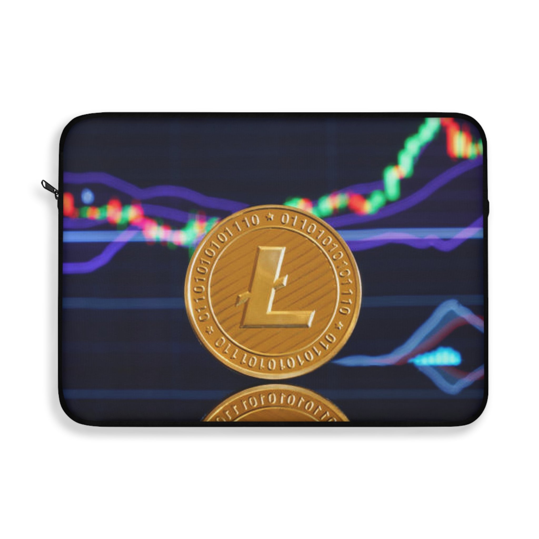 Litecoin Coin Graphic Laptop Sleeve | Crypto Chart Design