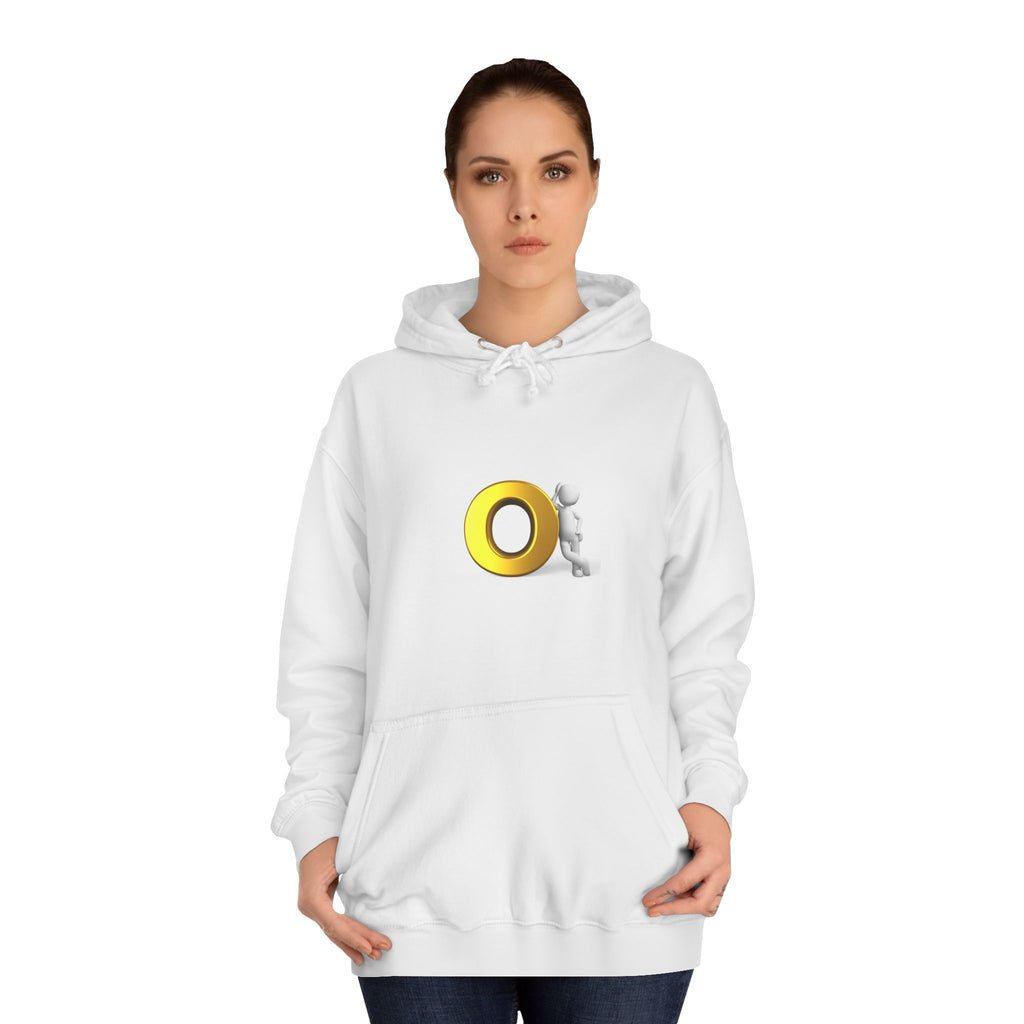 Gold O Letter with 3D Figure Hoodie | Monogram O Sweatshirt