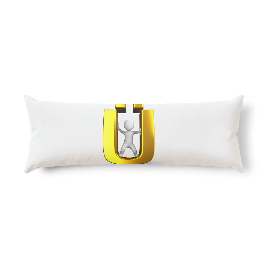 Gold Letter Ü with Figure Body Pillow | Lucky Charm