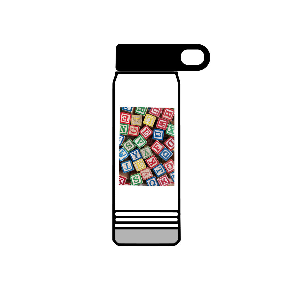 Colorful Alphabet Blocks Water Bottle | 20oz Kids Letter Print