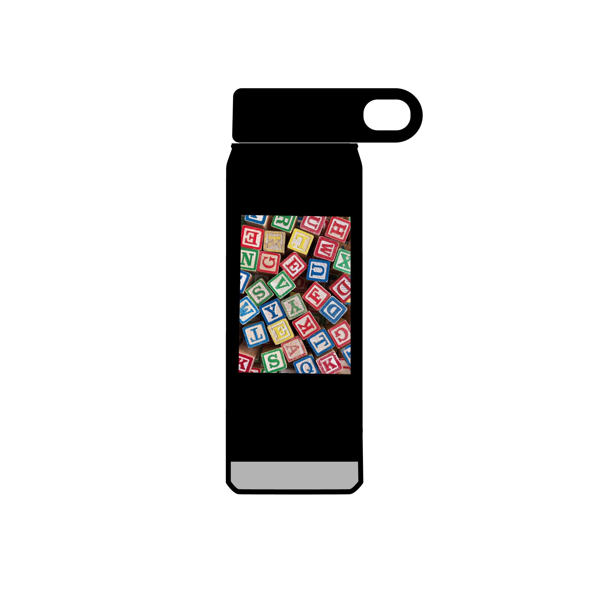 Colorful Alphabet Blocks Water Bottle | 20oz Kids Letter Print
