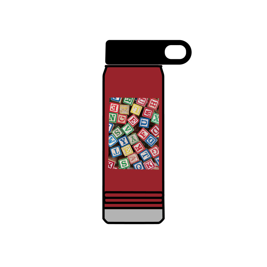 Colorful Alphabet Blocks Water Bottle | 20oz Kids Letter Print
