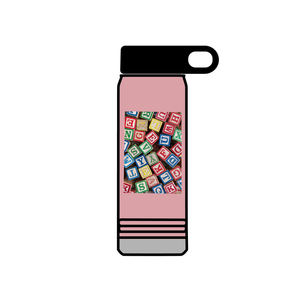 Colorful Alphabet Blocks Water Bottle | 20oz Kids Letter Print