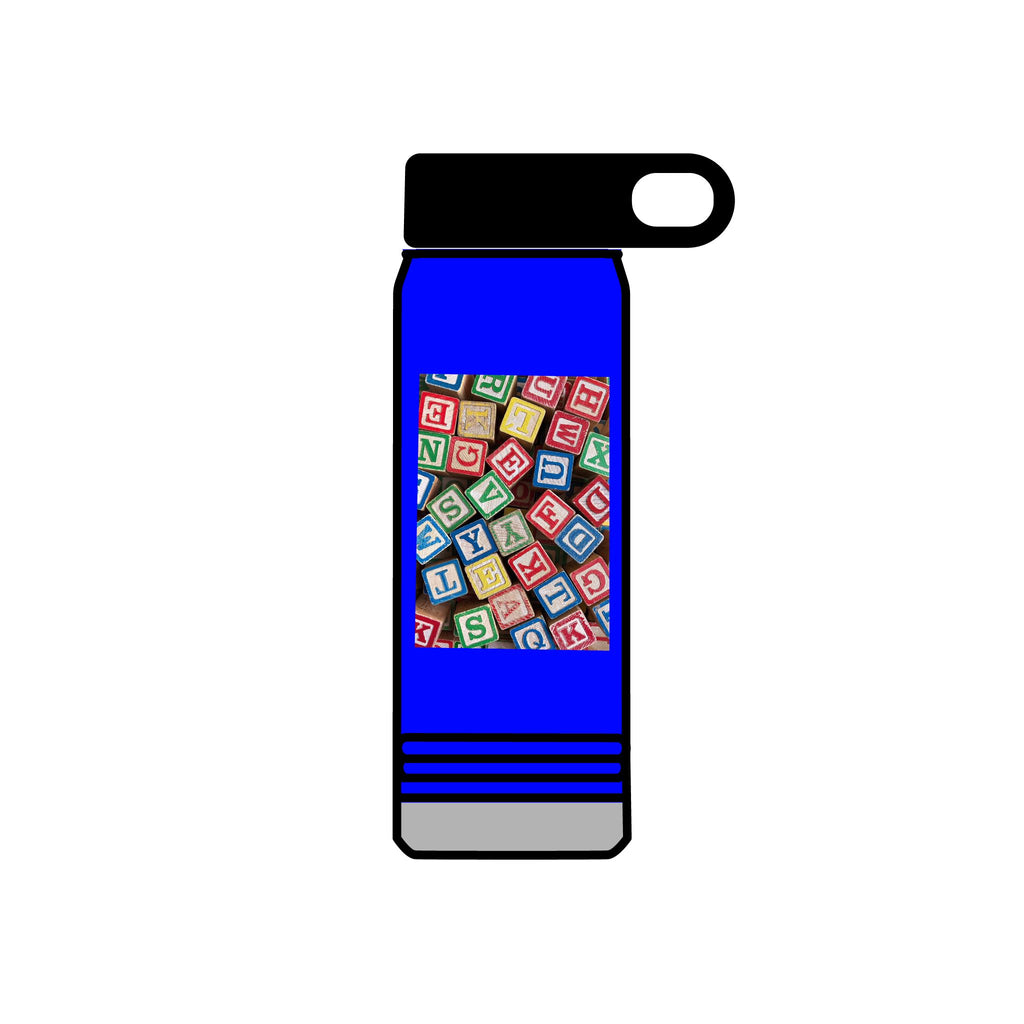 Colorful Alphabet Blocks Water Bottle | 20oz Kids Letter Print