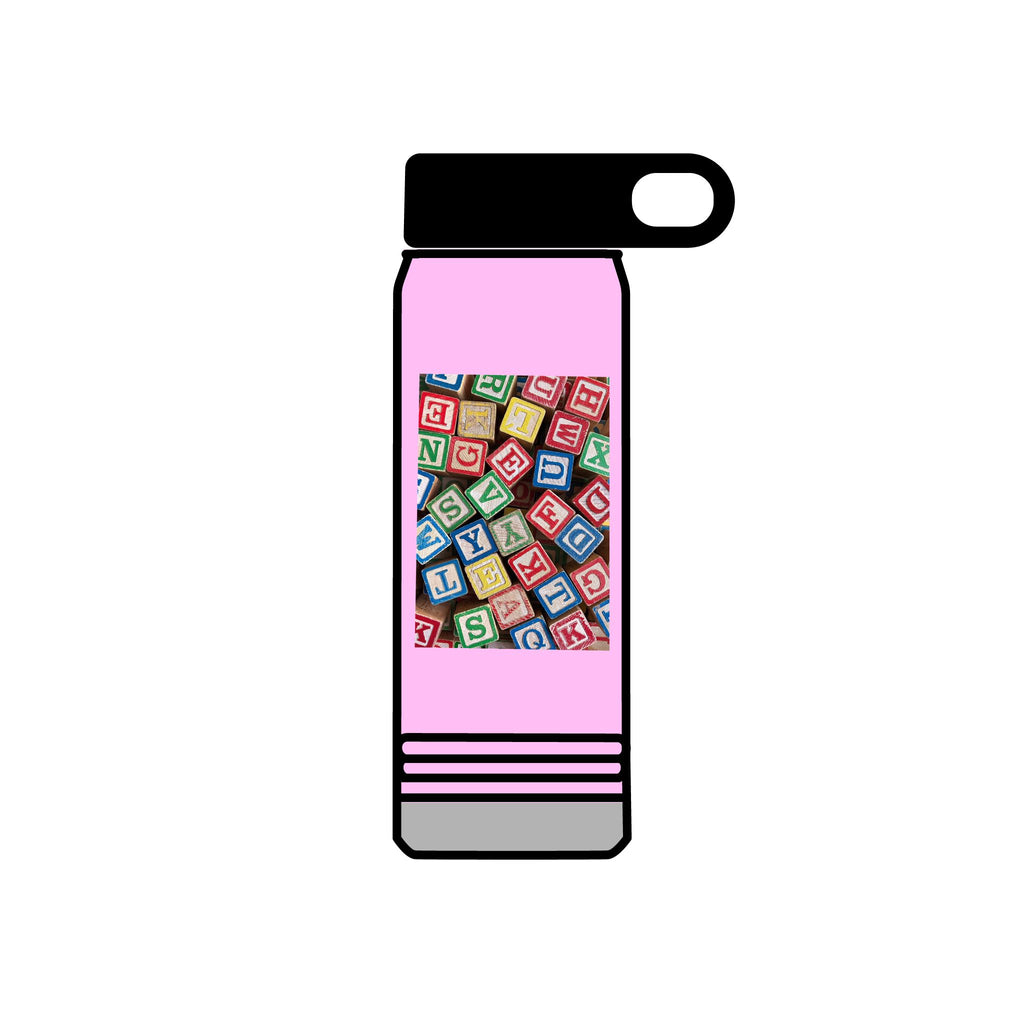 Colorful Alphabet Blocks Water Bottle | 20oz Kids Letter Print
