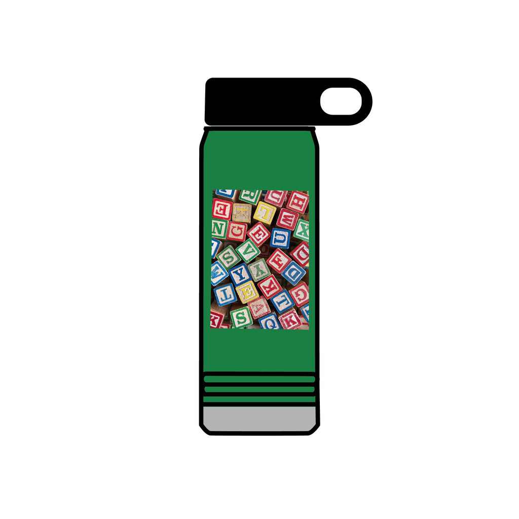 Colorful Alphabet Blocks Water Bottle | 20oz Kids Letter Print