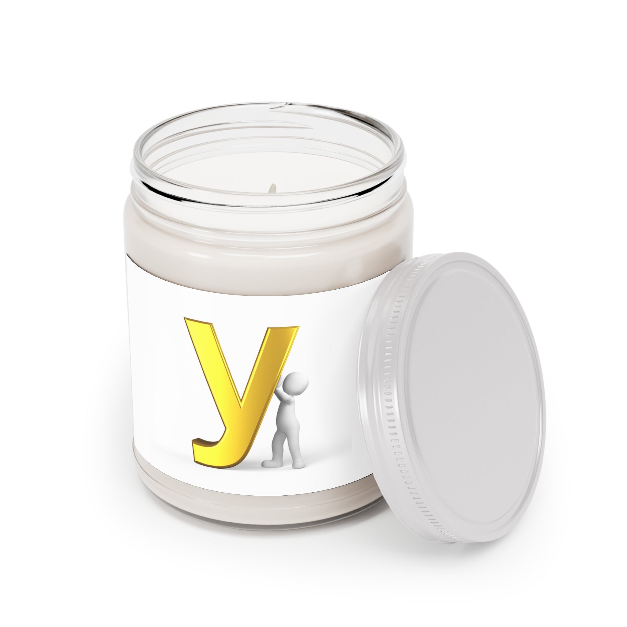 Gold 3D Letter Y Jar Candle