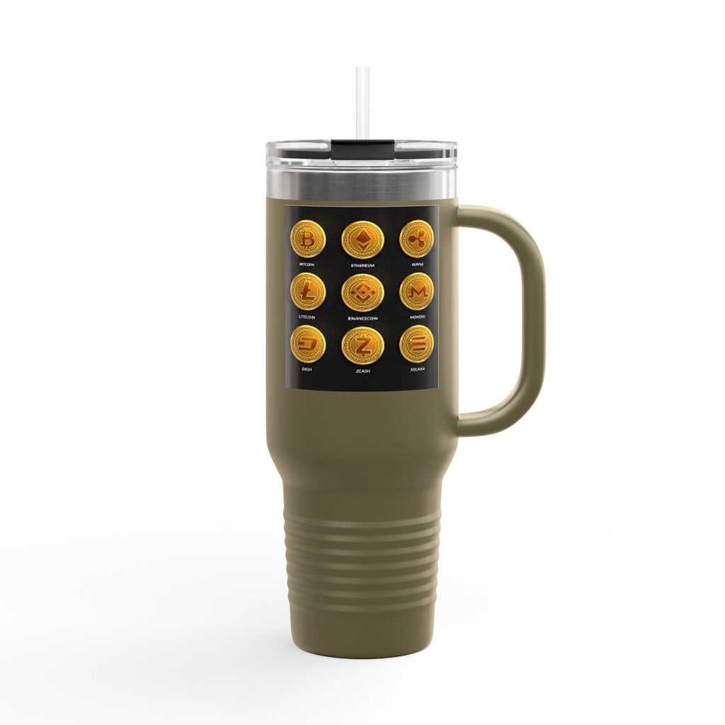 Crypto Currencies Icons 40oz Travel Mug | Insulated Tumbler