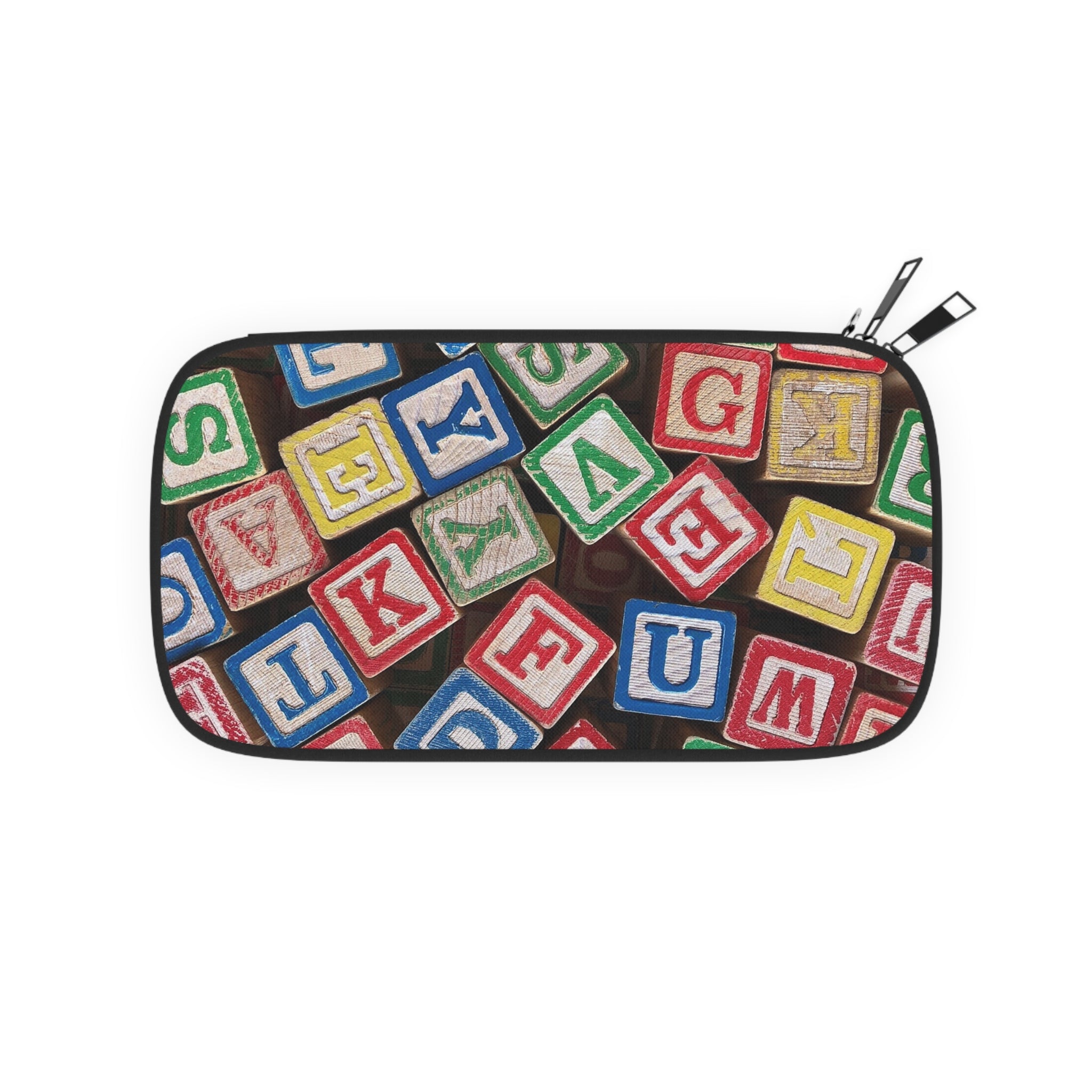 Colorful Wooden Alphabet Blocks Passport Wallet | Kids Blocks Pattern
