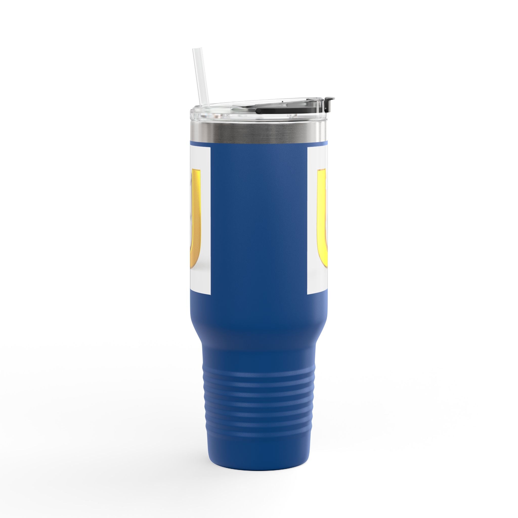Gobelet de voyage isotherme 40 oz avec lettre U dorée en 3D et figurine | Tumbler