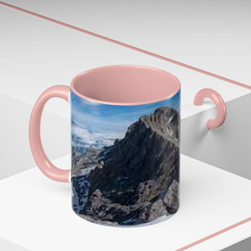 Mountain Summit Photo Accent Coffee Mug | Rocky Peak Panorama, 11oz or 15oz