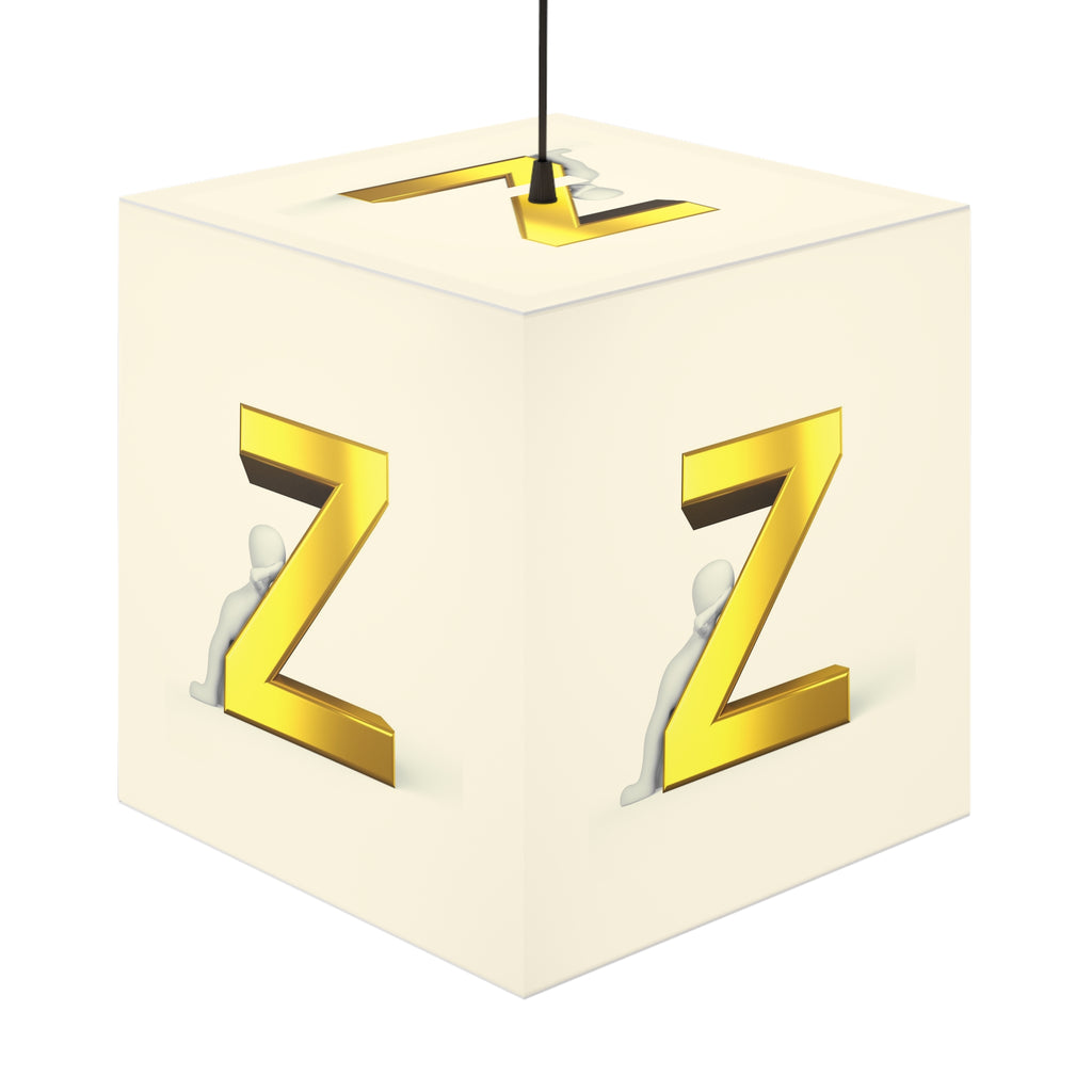 Gold Z Letter Cube Lamp | Modern Decorative Light
