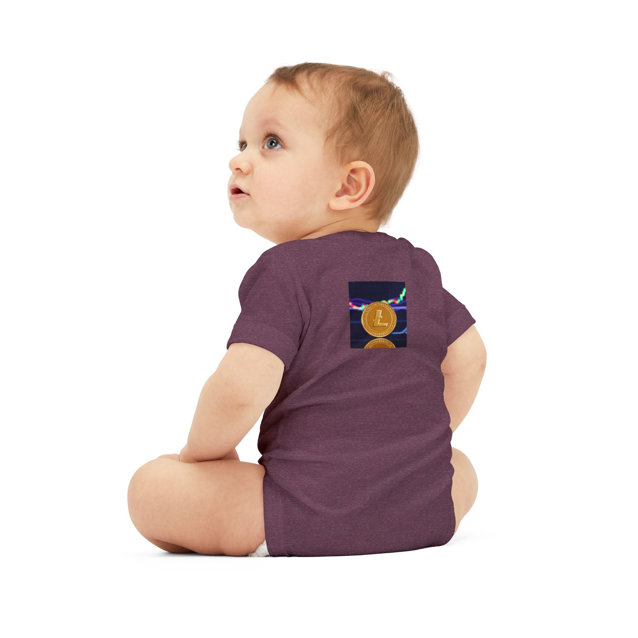 Litecoin Coin Graphic Infant Onesie | Cryptocurrency Baby Bodysuit